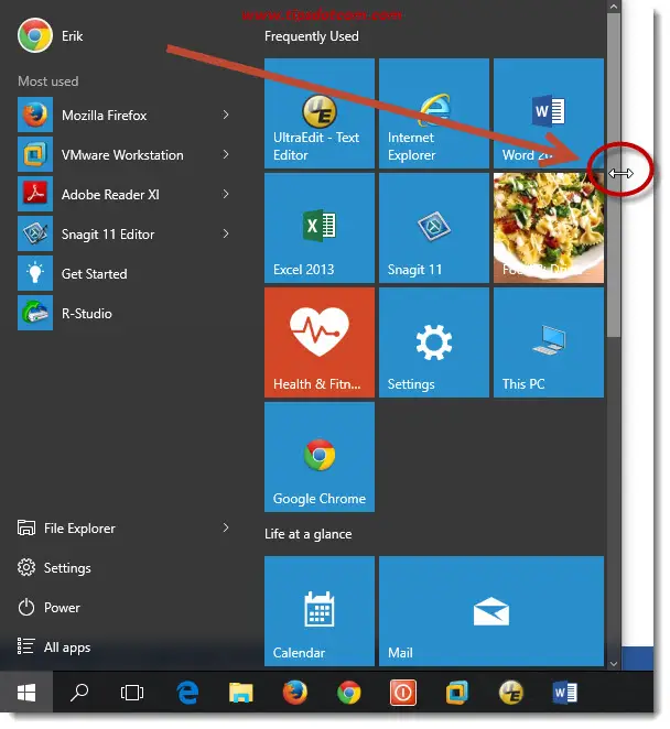 customize windows 10 start menu all users