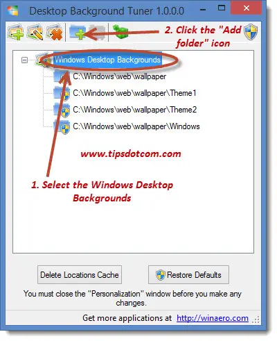 windows 10 background slideshow multiple folders