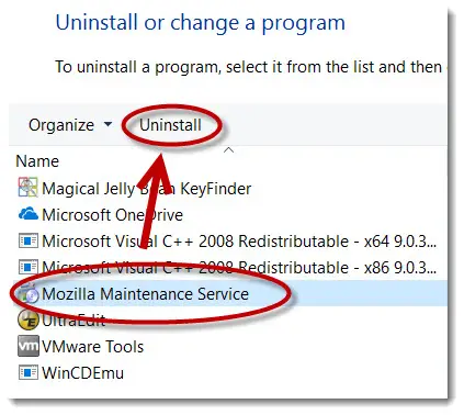 should i uninstall mozilla firefox maintenance service