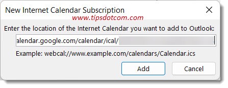 Gmail Calendar in Outlook Sync Via The Secret Ical Address