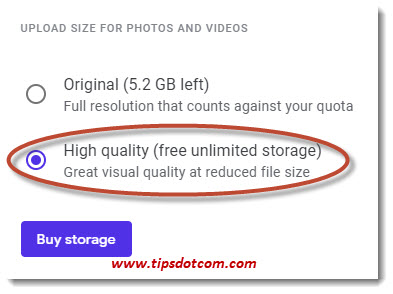 Google Photos unlimited storage free