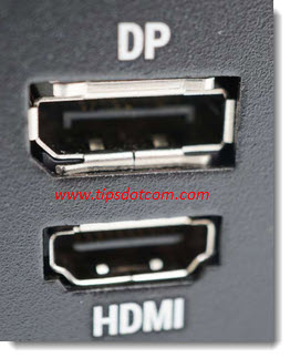 conectores HDMI e DisplayPort