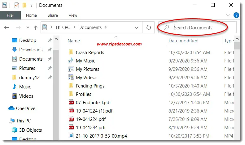search for specific file type windows 10 searchbar