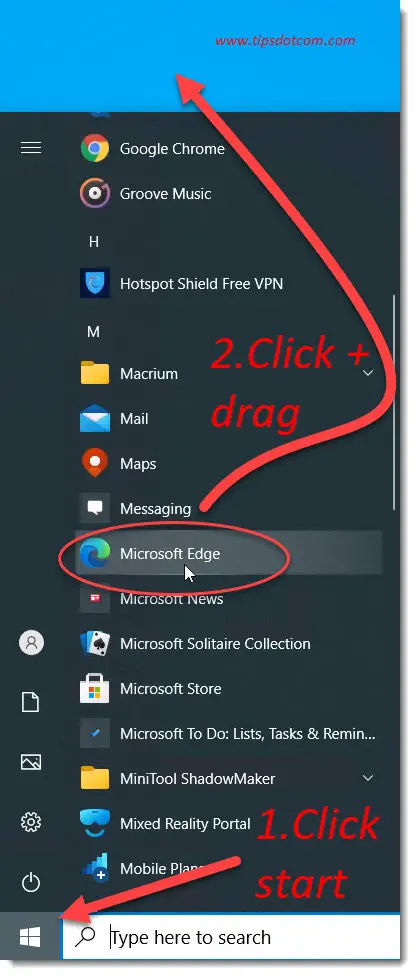 Remove Shortcuts From Microsoft Edge Browser