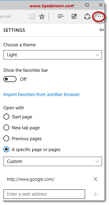 Microsoft Edge Start Page - Change Homepage