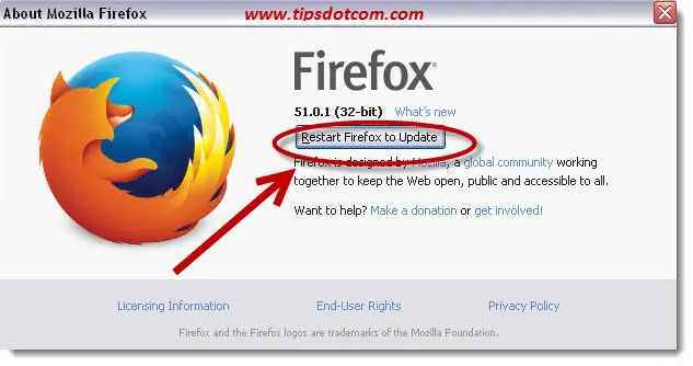poping up about firefox update