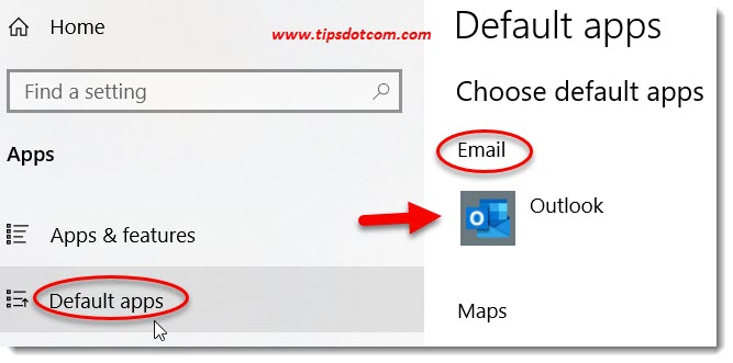 either there is no default mail client outlook 365