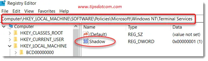  Реестр DWORD Shadow