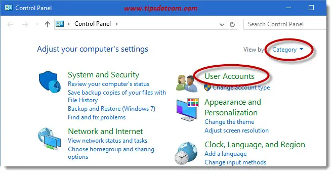 web account manager windows 10