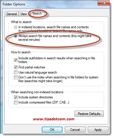 searches folder windows 10