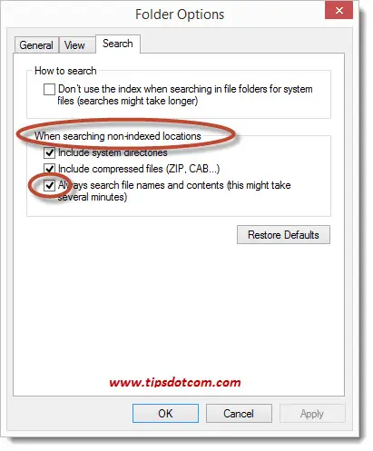 how to search for text in files in windows 8